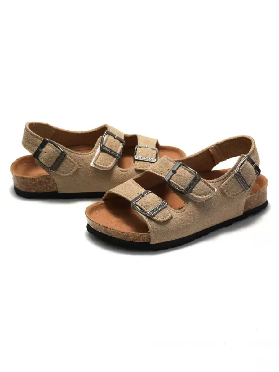 Pellura Khaki Kids Cork Sandals