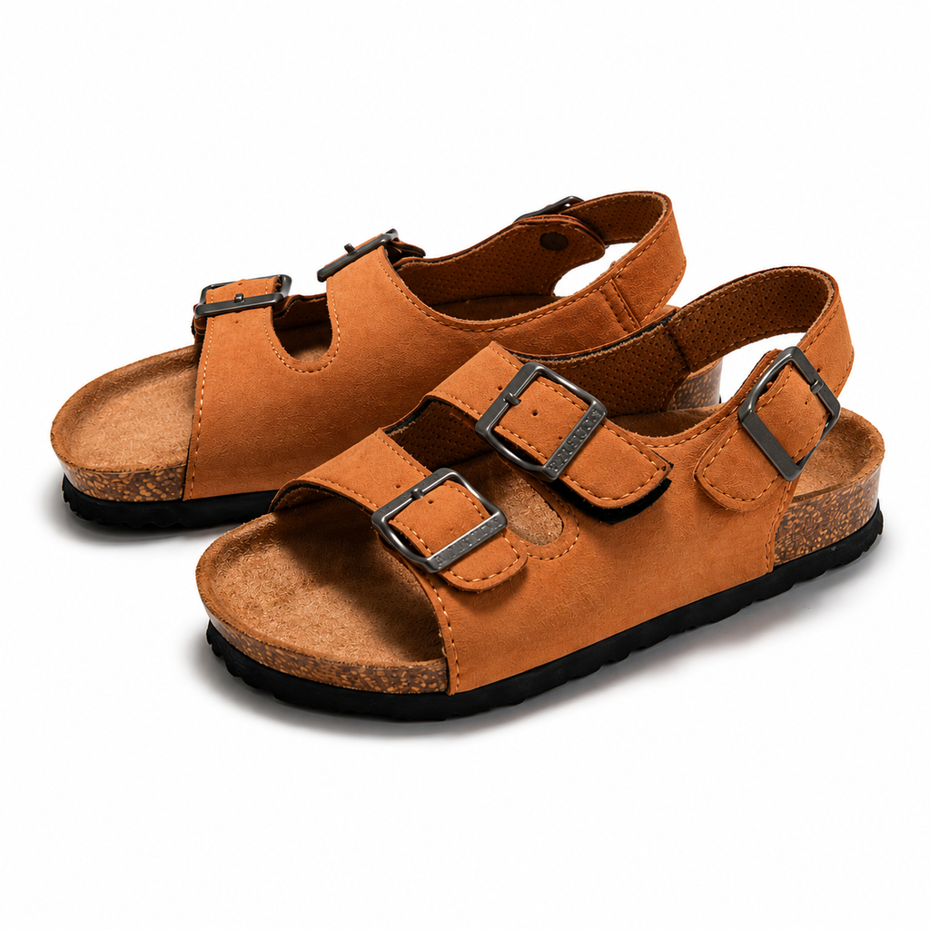 Pellura Brown Kids Cork Sandals