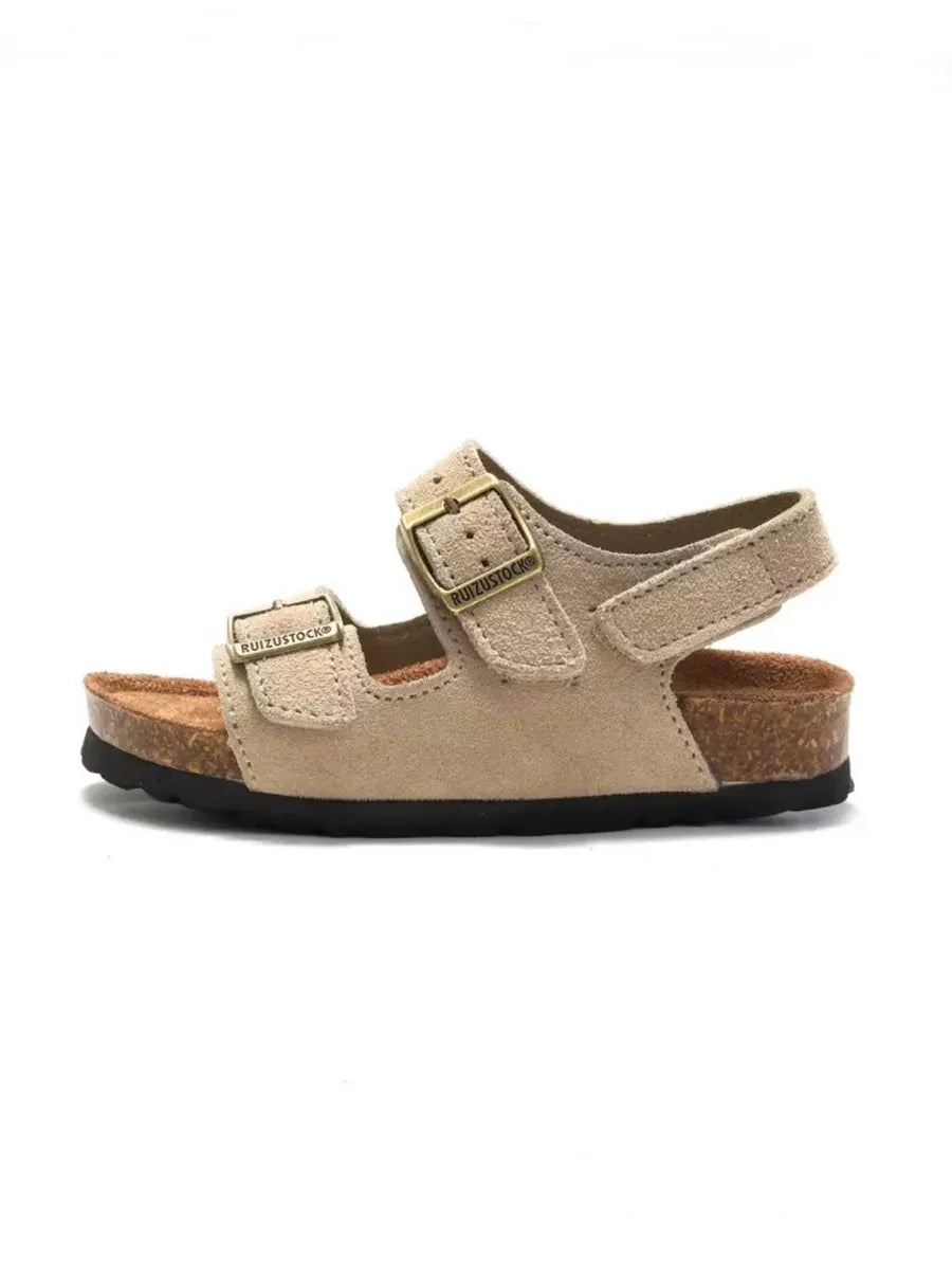 Pellura Khaki Kids Cork Sandals